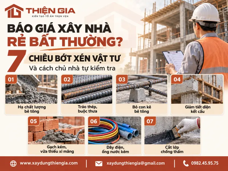 Báo giá xây nhà rẻ bất thường: 7 chiêu bớt xén vật tư và cách chủ nhà tự kiểm tra