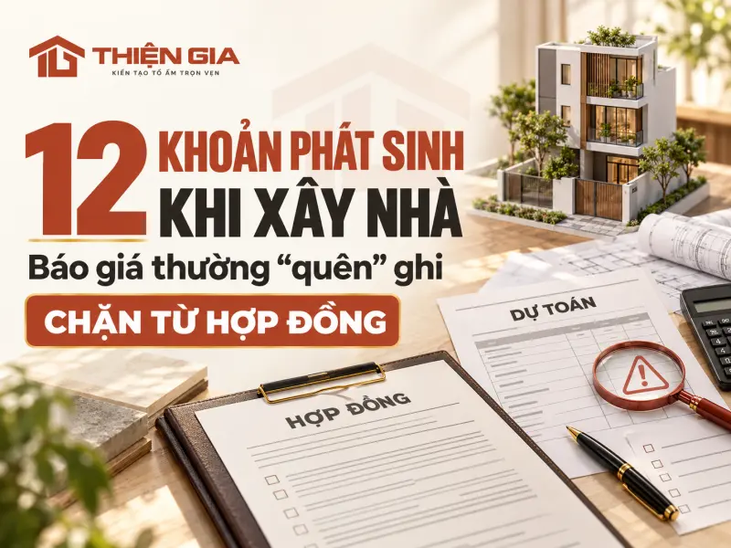 12 khoản phát sinh khi xây nhà mà báo giá thường "quên" ghi và cách chặn từ hợp đồng