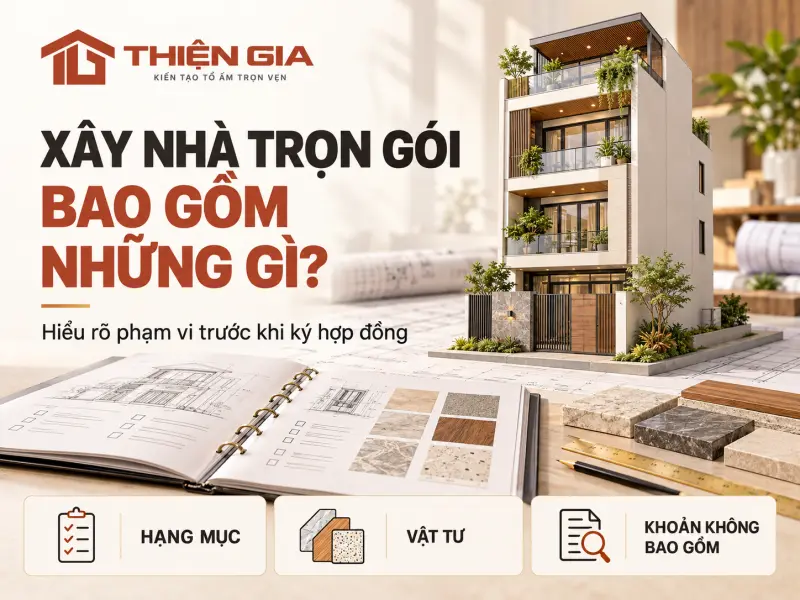 Xây nhà trọn gói bao gồm những gì? Danh mục hạng mục, vật tư và những khoản không bao gồm