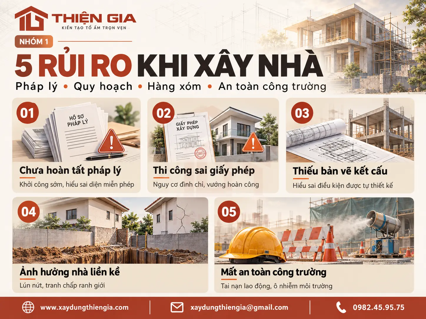 5 rủi ro về pháp lý, quy hoạch, hàng xóm và an toàn công trường