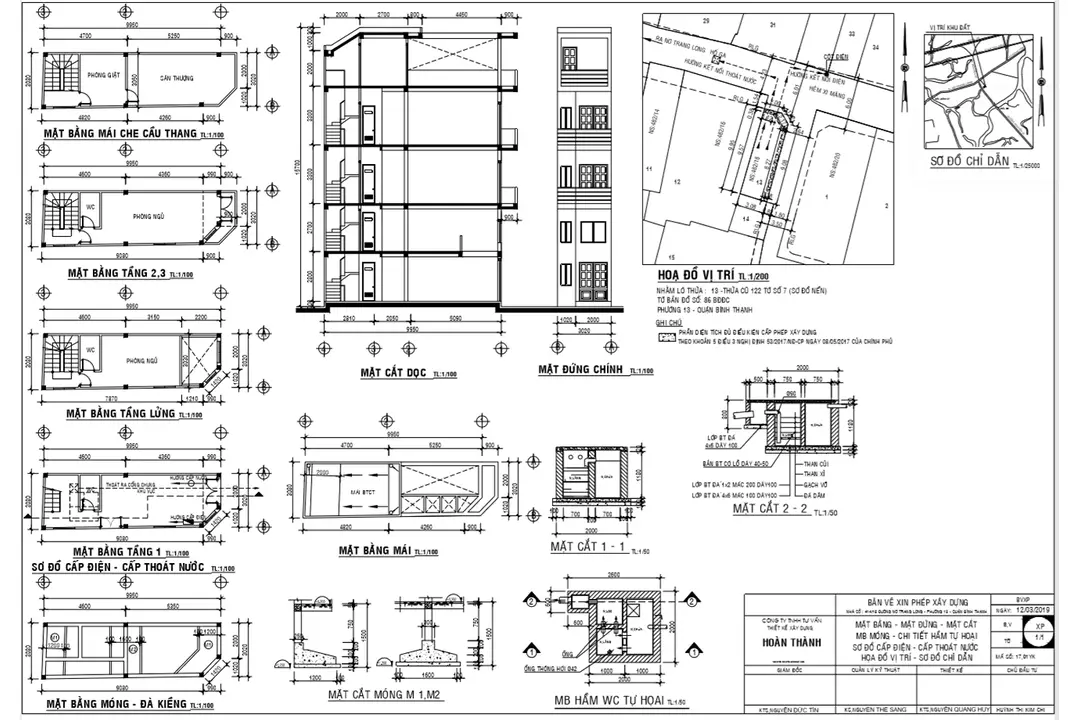 bản vẽ xin phép xây dựng nhà phố
